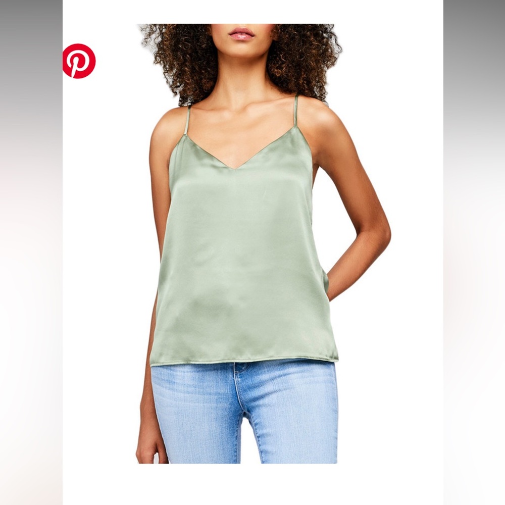 L’AGENCE Gabriella V-neck Tank - silk material